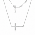 925 CZ PAVE CROSS ON ANCHOR CHAIN – 14.6+1.2 2.44g