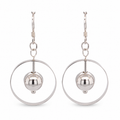 925 BALL IN CIRCLE DROP EARRINGS – 45X23 – 5.2g