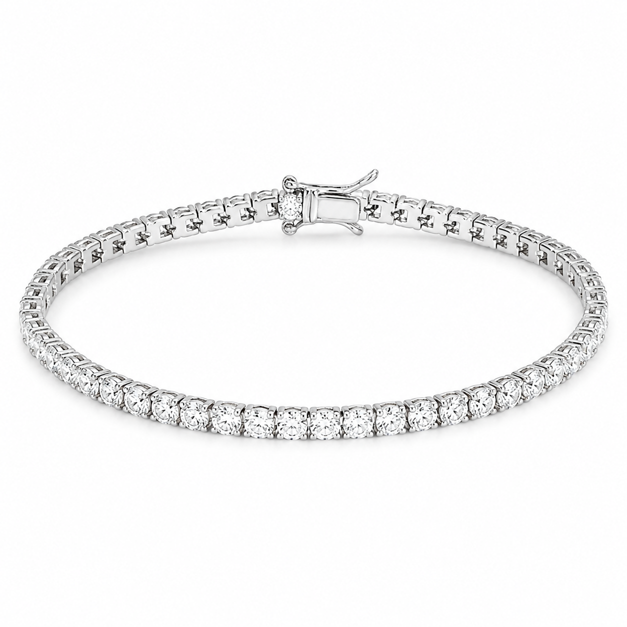 925 CZ CLAW SET TENNIS BRACELET – 3MM – 9.3g