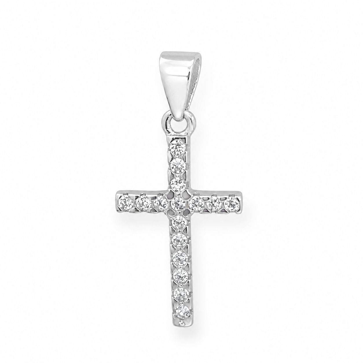925 CZ PAVE CLAW SET CROSS – 26X12 – 0.96g