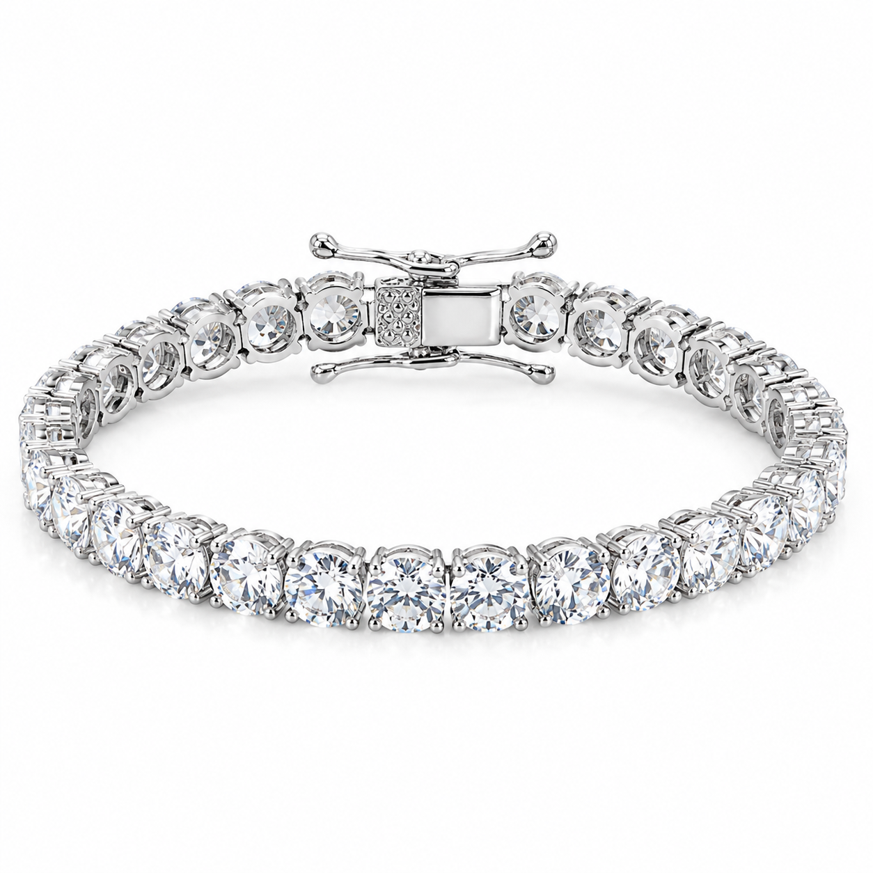 925 CZ PAVE CLAW SET TENNIS BRAC 5.2MM 22CM 17.8g