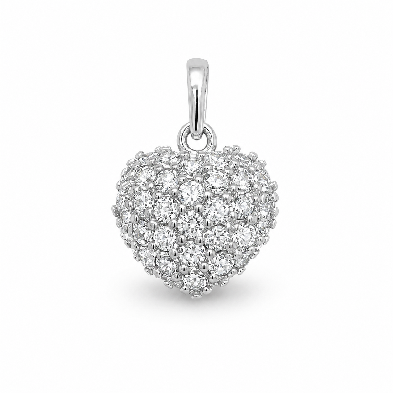 925 CZ PAVE HEART PENDANT – 17X11
