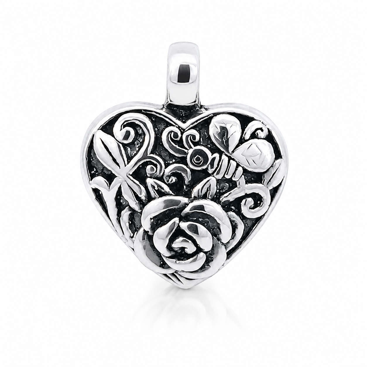 925 EL F FLOWER+BUTTERFLY FIL HEART – 31X26 – 3.9g