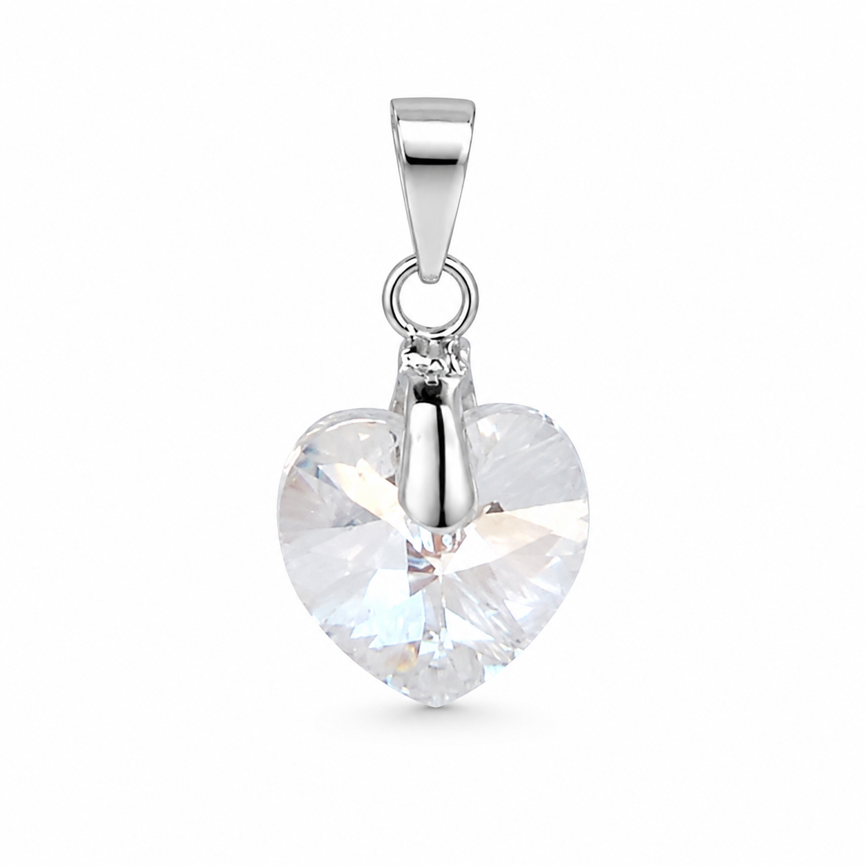925 FACETED CLEAR SWAROVSKI HEART – 20X10 – 0.76g