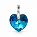 925 FACETED DARK BLUE SWAROVSKI HEART – 23X14 1.5g