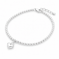925 PUFF HEART ON BALLS BRACELET – 12X8+2.5MM