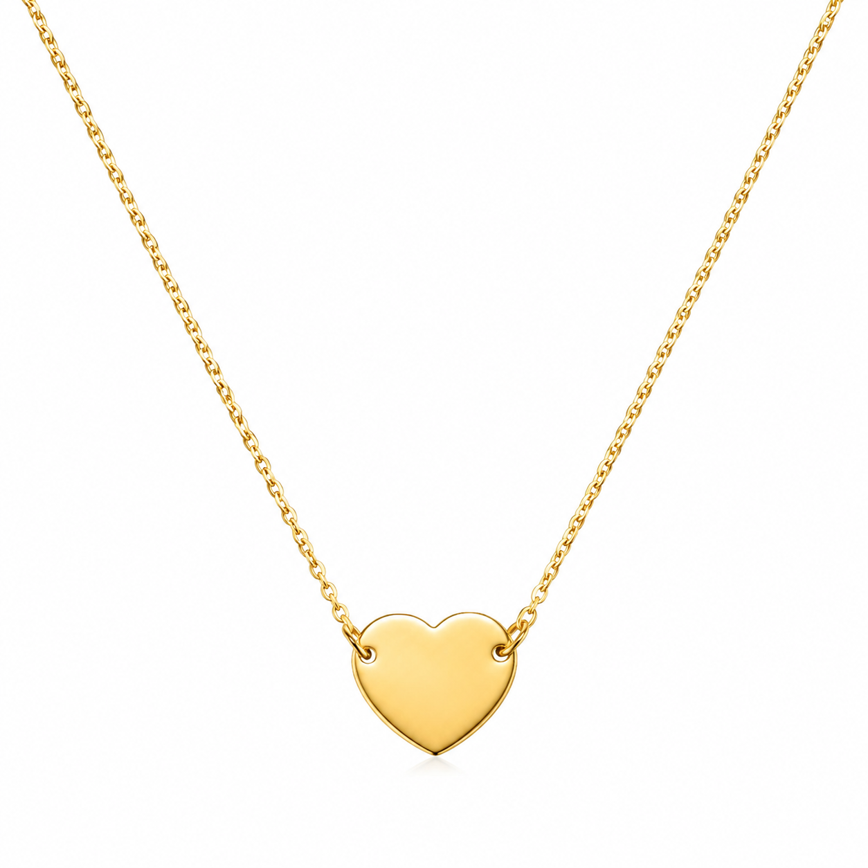 9CT YG HEART DISC ON ANCHOR CHAIN – 0.7g