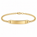 9CT YG ID CURB LINK BABY BRACELET – 5.3+2.2 1.7g