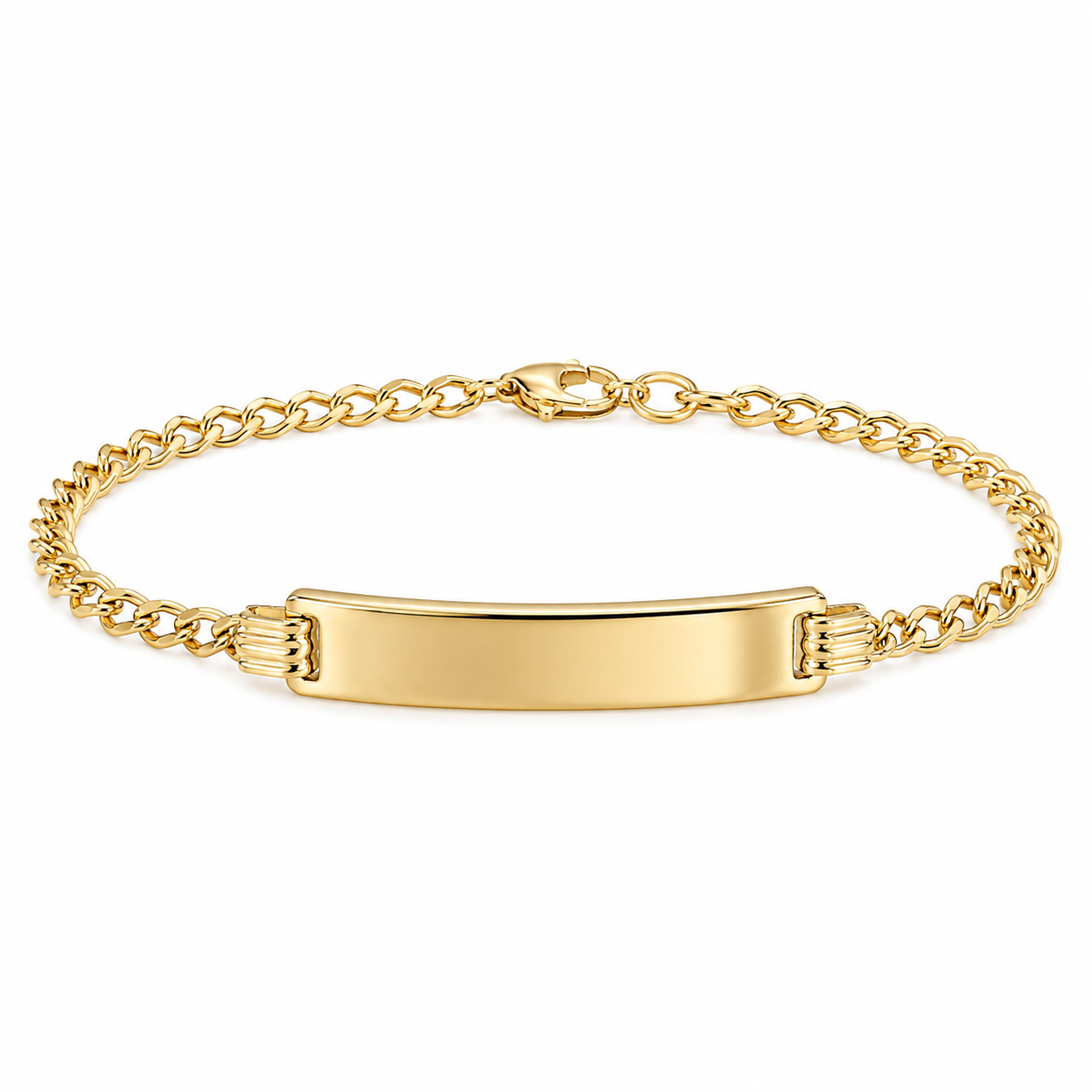 9CT YG ID CURB LINK BABY BRACELET – 5.3+2.2 1.7g