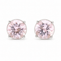 14CT WG 2X0.77ct MORGANITE 4CLAW STUDS -6.5MM 1.16