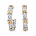 925 CZ PAVE YG PL CRISS CROSS HALF HOOPS 25X5 7.9