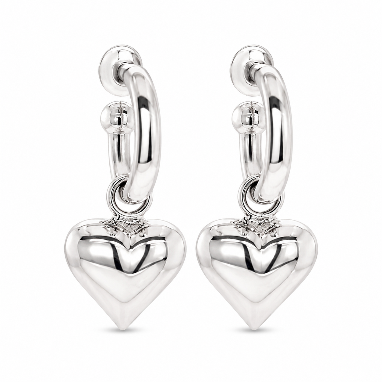 925 HEART PRETTYWOMAN EARRINGS – 32X14 – 5.54g
