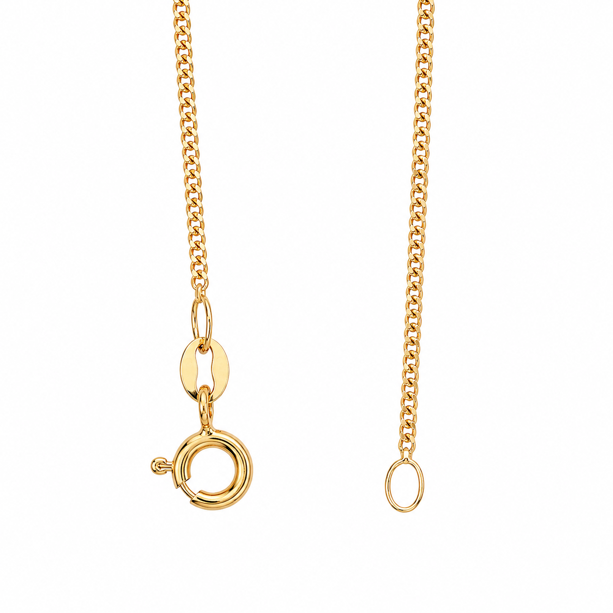 9CT YG CURB LINK CHAIN – 1.3MM