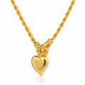 9CT YG HOL HEART ON ROPE CHAIN – 3.1MM – 45CM 7.4g