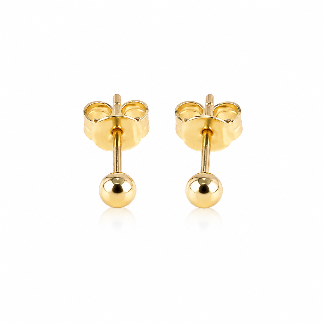 9CT YG HOLLOW PLAIN DOME STUDS – 3MM – 0.25g