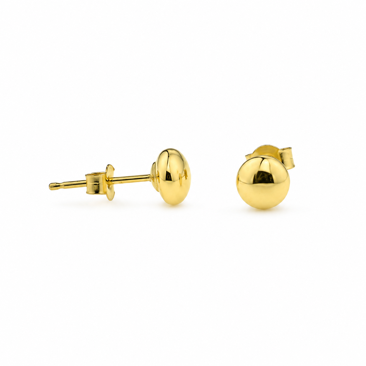 9CT YG HOLLOW PLAIN DOME STUDS – 4MM – 0.30g