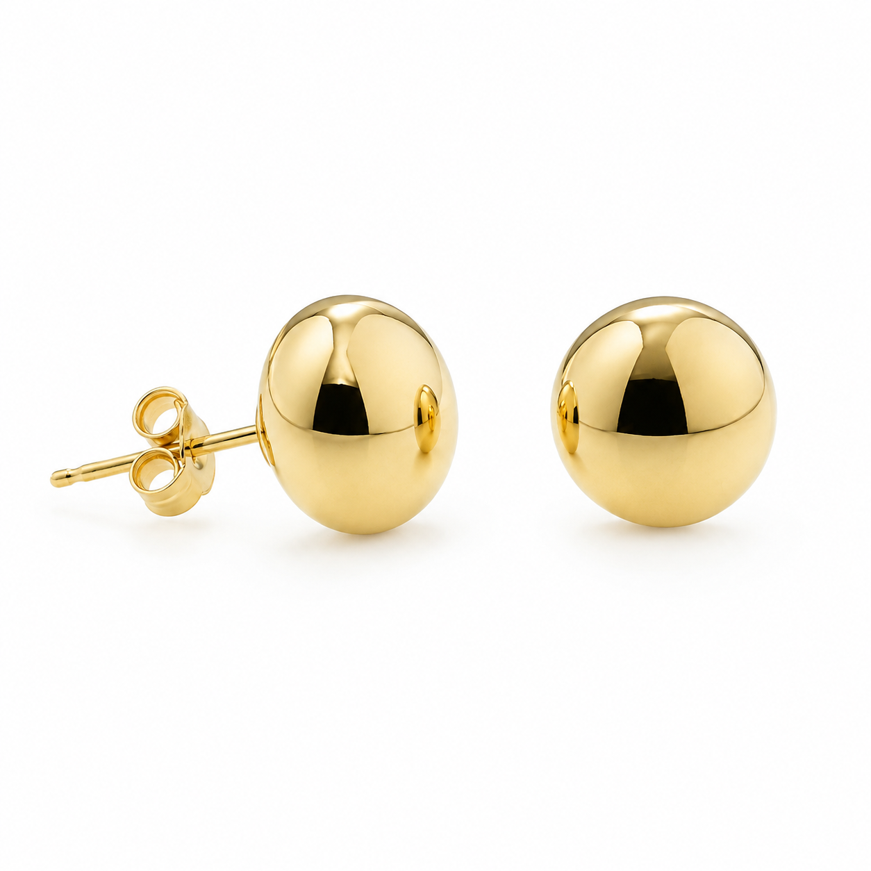 9CT YG HOLLOW PLAIN DOME STUDS – 8MM – 0.45g