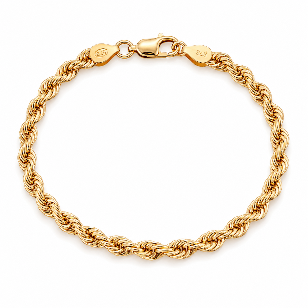 9CT YG ROPE BRACELET – 4.3MM