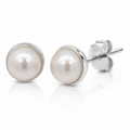 925 WHITE FW PEARL STUDS – 10MM – 1.7g