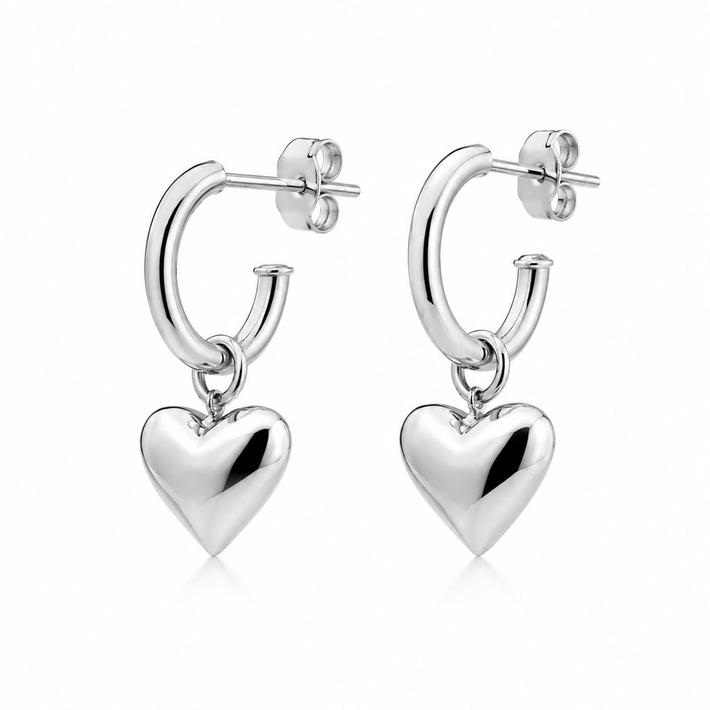 925 HEART PRETTYWOMAN EARRINGS – 32X14 – 5.54g