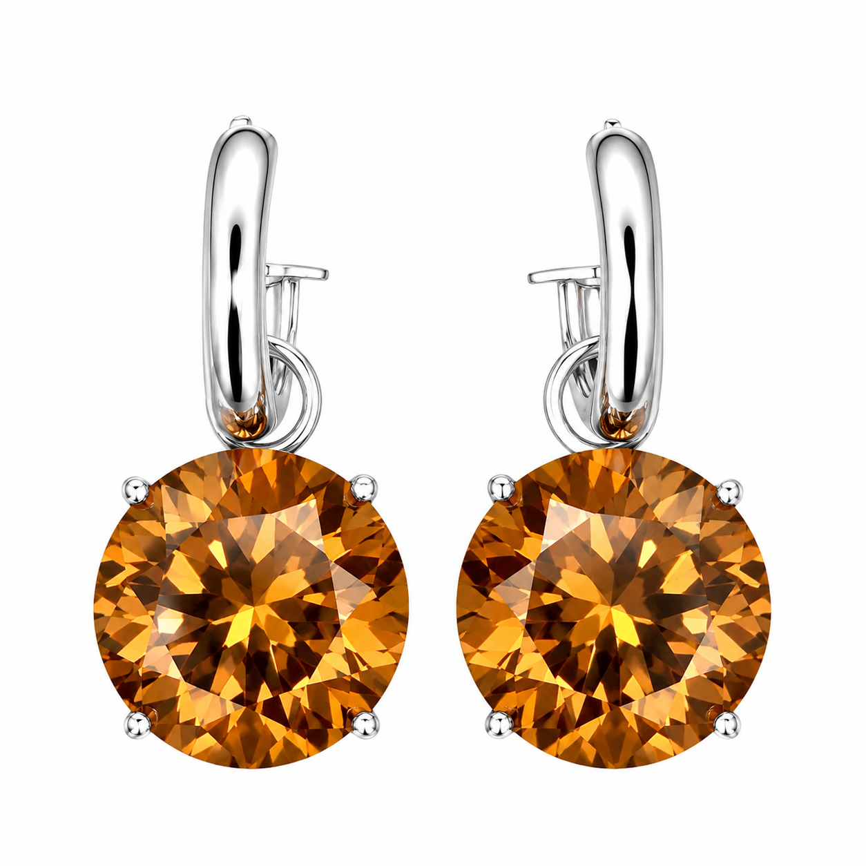 925 CLAW CITRINE CZ PRETTY WOMAN EAR 14X3+15 12.4g